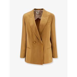 Alysi Women Double-Breasted Lyocell And Linen Blazer